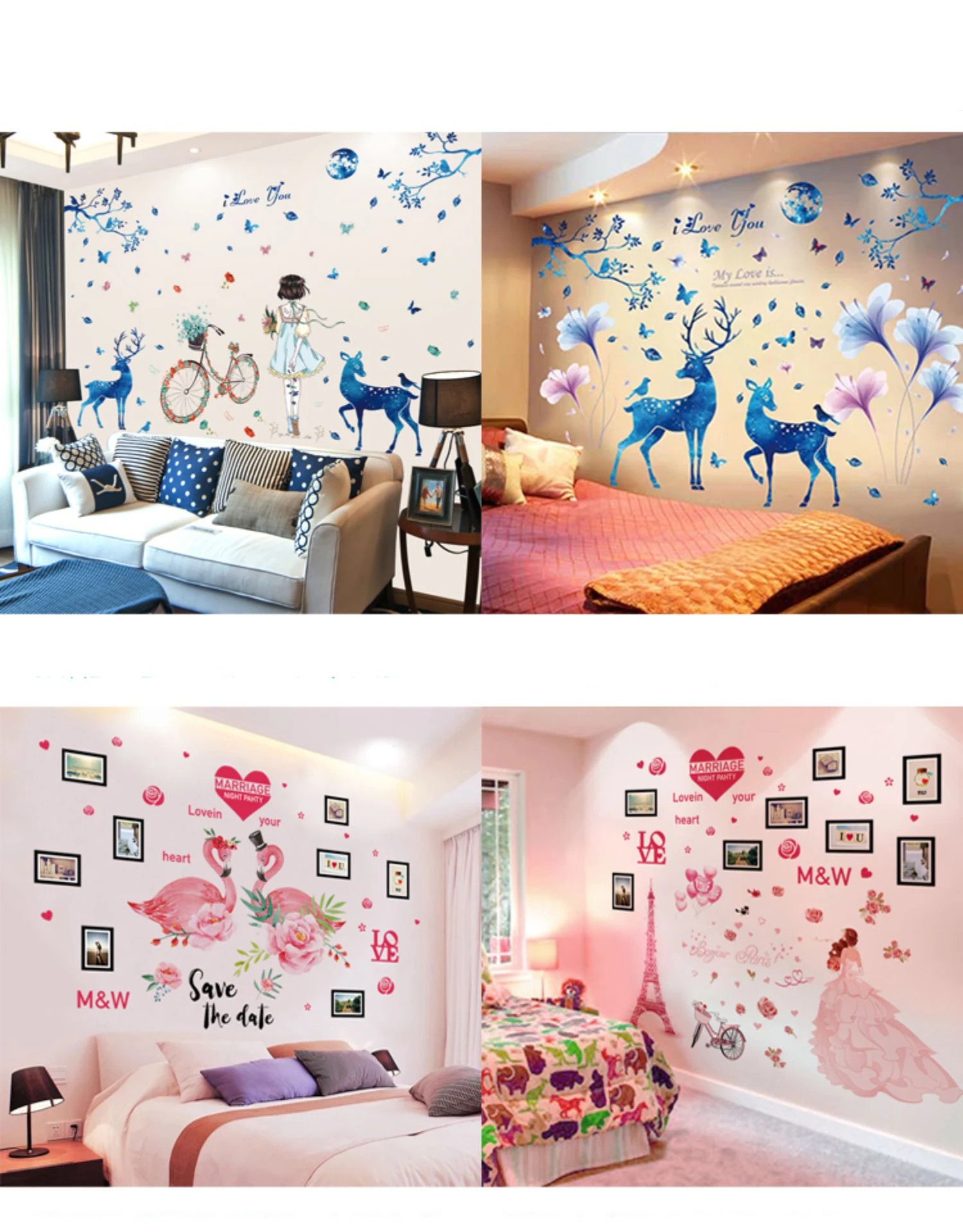 Dessin Anime Danseur Fille Stickers Muraux Bricolage Fleurs Velo Stickers Muraux Pour Maison Enfants Chambres Bebe Chambre Decoration Aliexpress