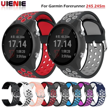 

For Garmin 245 Strap Double Colors Silicone Watch Band Sports Strap For Forerunner 245M/645/Vivoactive 3/Vivomove HR Bracelet