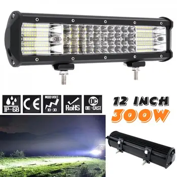 

Quad Rows 12 Inch 300W 100Pcs LED Strip LED Light Bar Combo Beam Car Work Light Lamp for Driving Offroad Boat Tractor Truck SUV