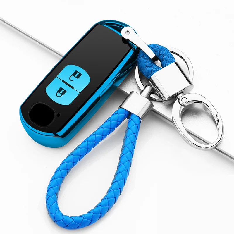 

Soft TPU car key case for Mazda 2/3 button 6 CX-5 Atenza CX-7 CX-9 MX5 626 automatic key bag key ring waterproof