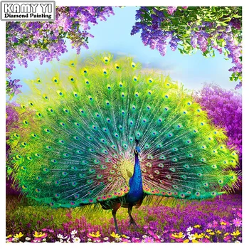 

DIY 5D Diamond Painting Cross Stitch square Diamonds Embroidery Peacock Wealth and Good Fortune Diamond Mosaic Home Decor