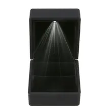 Черный синий светодиодный светильник серьги кольцо подарочная коробка обручальное кольцо ювелирные изделия Дисплей Упаковка-органайзер для хранения для помолвки Новинка