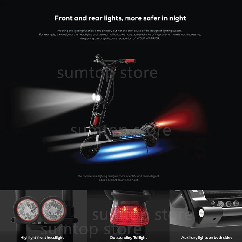 Новый умный электрический скутер Kaabo Wolf Warrior II 60 В 35 Ач/26 Ач аккумулятор Samsung 11