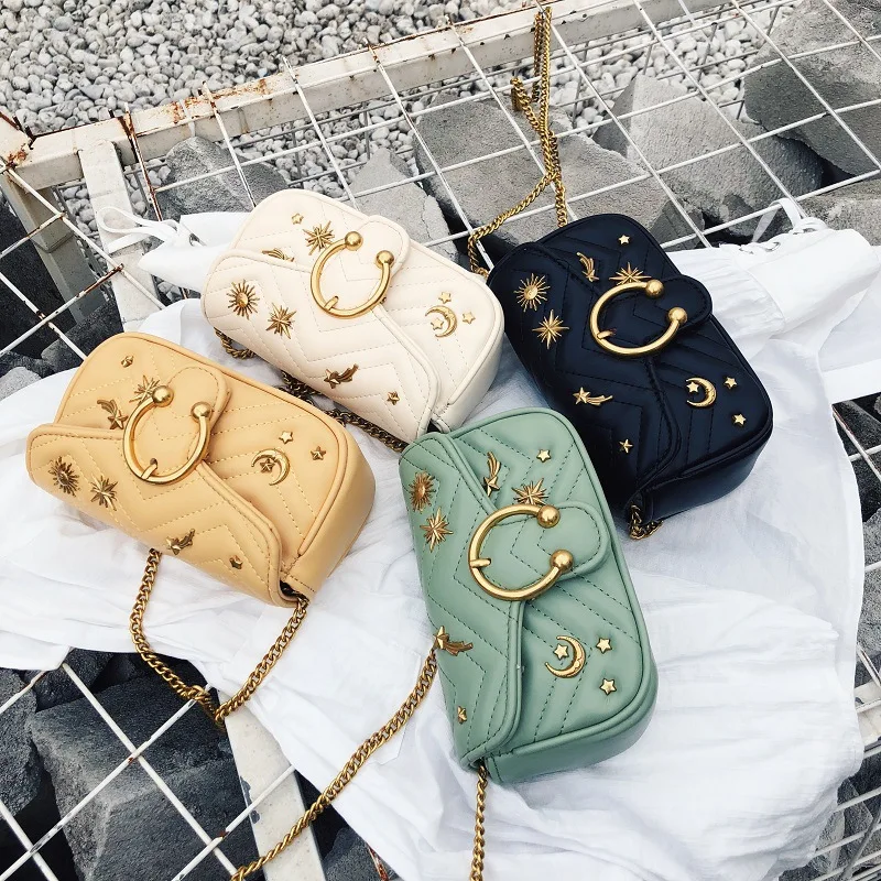 

Multi-color Western Style Bag Women's 2019 New Style Korean-style Shoulder Square Sling Bag Versatile Chain MORI Series Single-s