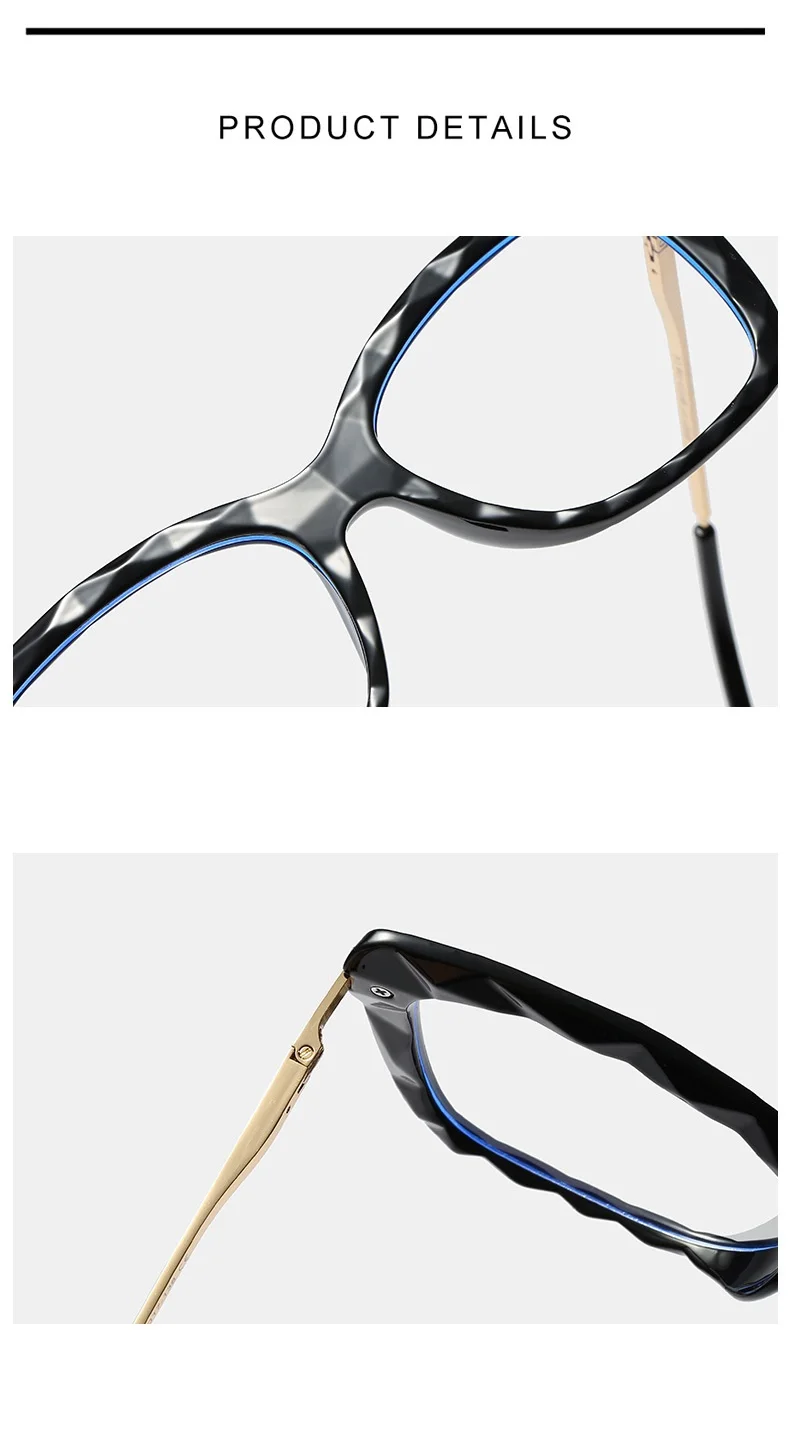 Квадратные женские очки Tr90, оправа, Кристальные очки, весенние ноги, анти-синие очки, женские многогранные очки для близорукости, оправа UV400