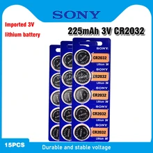 15 pçs sony original cr2032 botão celular bateria 3v baterias de lítio cr 2032 para relógio de brinquedo remoto controle calculadora computador
