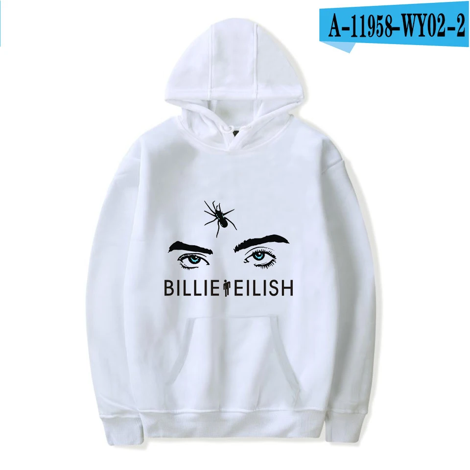 Новинка Billie Eilish толстовка женская мужская Поп толстовка модная куртка Осень Зима Мальчики удобный белый пуловер - Цвет: As picture