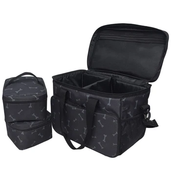 

Dog Travel Bag - Airline Approved Travel Set for Dogs Stores All Your Dog Accessories -2X Food Storage Containers