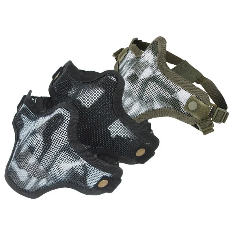 

Airsoft Paintball Masks Half Face Skull Tactical Wire Mesh Mask Wargame Shooting Hunting Protective Equipment Military Army Mask