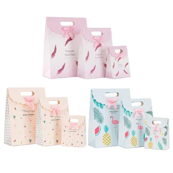 

18PCS Fashion Creative Cartoon Paper Bags Flip Top Packing Pouches Storage Bags Portable Gift Bags