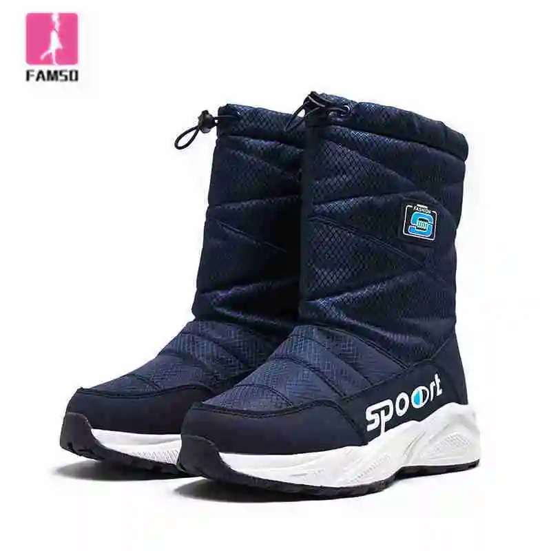 

FAMSO 2019 Shoes Women Boots Platforms Size 36-41 Black Red Down Boots Winter Full Fur Warm Snow Boots Russia Motorcycle Boots