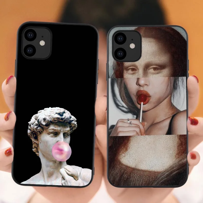 Чехол для iPhone 11 Pro Max 6 6s 7 8 Plus X XR XS 5 мягкий чехол из ТПУ с мультяшной статуей