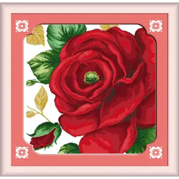 

Joy Sunday Charm Of Rose DIY Needlework 11CT 14CT Printed Counted Water Soluble Cloth Cross Stitch Kit for Home Decor and Gift