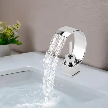 

3 / 8 " Chrome Hot & Cold Water Finished Bathtub Waterfall Brass Tub Filler Faucet Tool