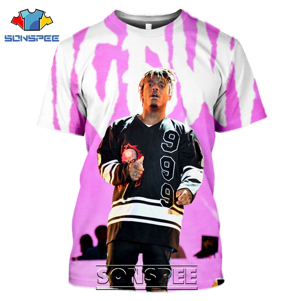 SONSPEE T-shirts Juice Wrld 3D Print Men Women Hip Hop Singer Short Sleeve Streetwear Rap Respect Casual Tees Tops Shirt (3)