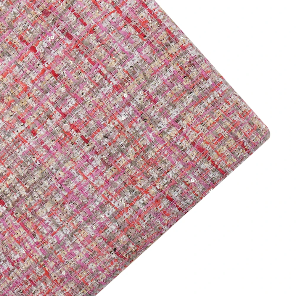 45CM*150CM Wool&Cashmere Weave Fancy Suiting Tweed Wool Fabric For Women Coat Overcoat Autumn&Winter New Cloth For DIY Sewing - Цвет: 156 pink