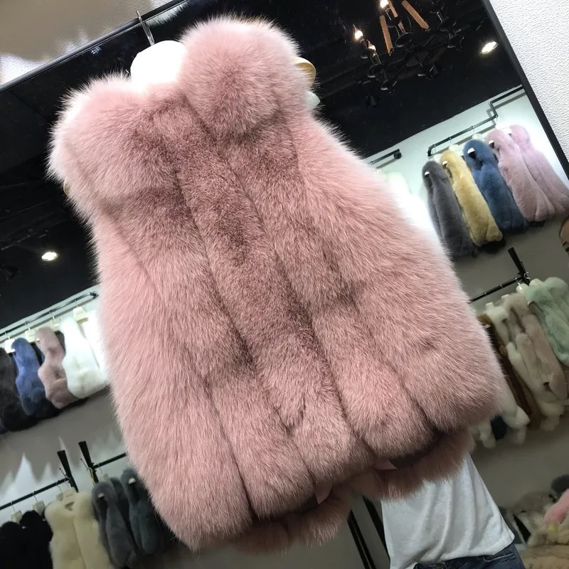 Женский меховой жилет FXFURS короткий из натурального меха лисы зимняя верхняя