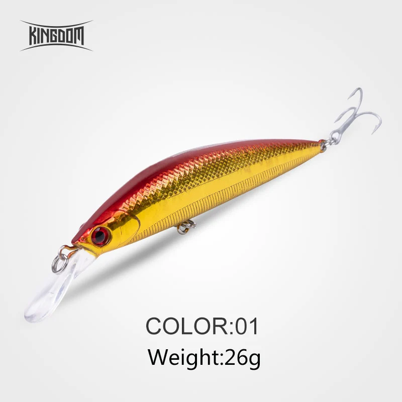 3529-26g-01 Kingdom рыболовные приманки для моря 11 г 26 г JERKBAIT жесткая Тонущая приманка и подвесной Воблер для мелкой рыбы глубина 0,4-1,2 м бас приманка для щуки VMC крючки - Цвет: 3529-26g-01