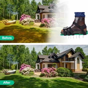 

Lawn Aerator Shoes Adjustable Straps Spiked Aerating Lawn Sandals Garden Yard Grass Cultivator Lawn Aerator Nail Shoes