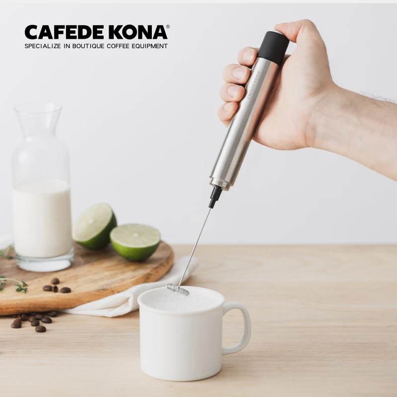 CAFEDE KONA мощный Электрический молочный пенообразователь из нержавеющей стали для