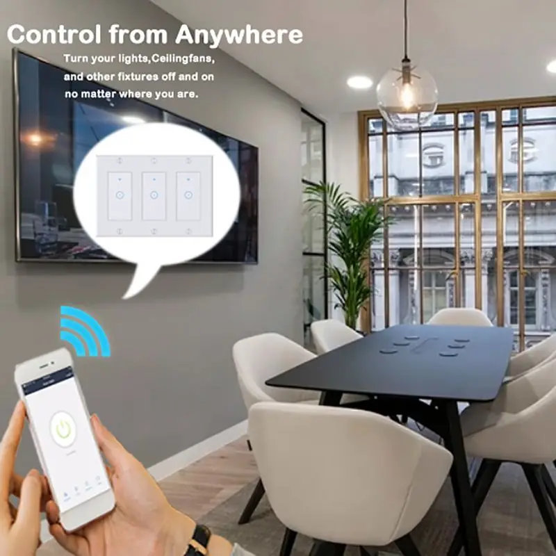 1/2/3 умный дом, Wi-Fi, сенсорный настенный выключатель света Панель для Alexa/Google APP