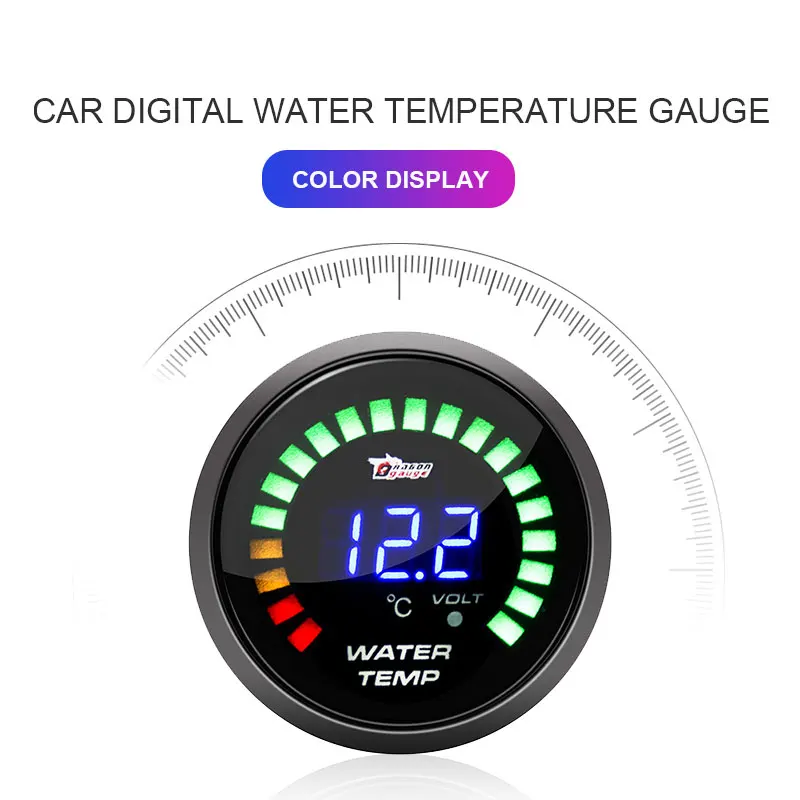 СВЕТОДИОДНЫЙ цифровой " 52 мм автомобилей Motormeter автомобиля температура воды Температурный метр для внедорожников, квадроциклов, наводненных моторы приборная панель
