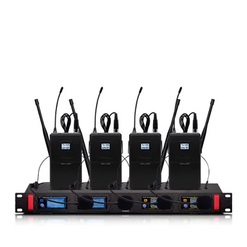 

Professional wireless microphone UHF 4 channel fixed frequency dynamic display headset microphone speech stage performance