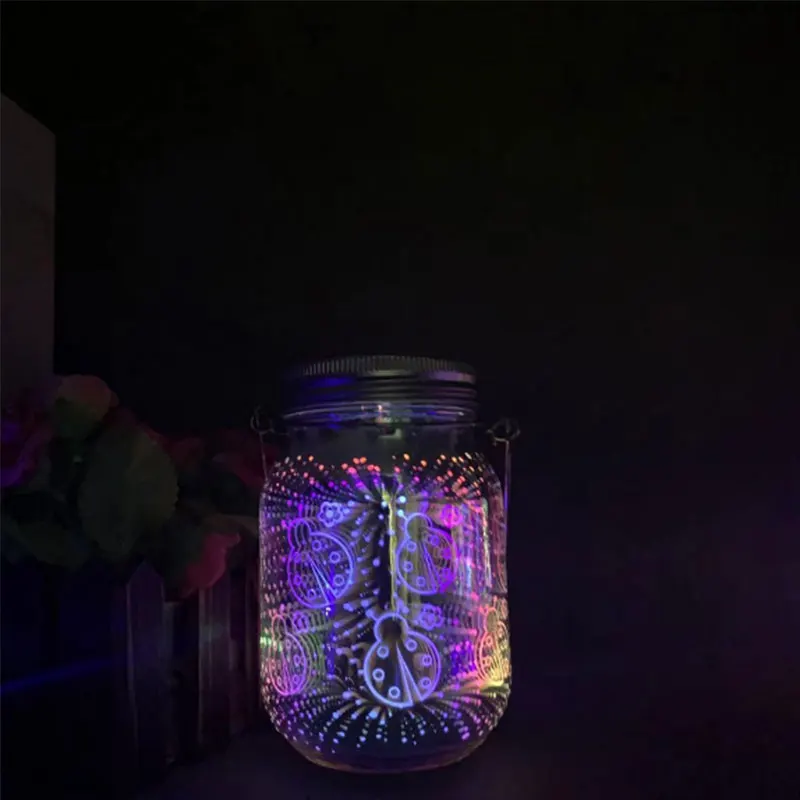Светодиодный садовый светильник на солнечной батарее 3D проектор уличная лампа в