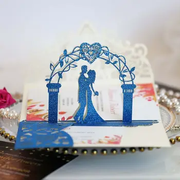 

10pcs Bride Groom Hollow Wedding Party Invitations Card Delicate Carved Lace Romantic Greeting Cards