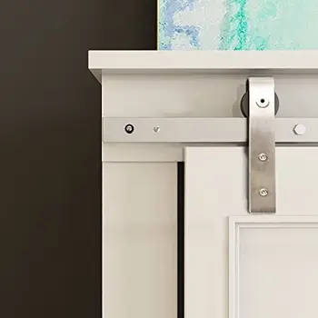 

39'' Stainless Steel 304 J Shape Mini Cabinet Sliding Barn Door Hardware Kit for Two Doors