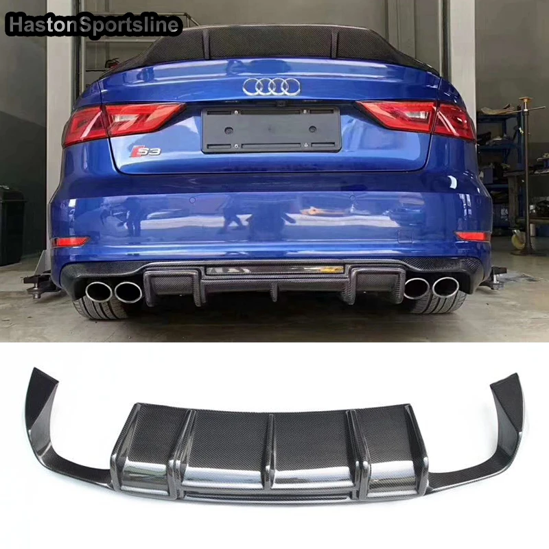 a3 8v s3 sline carbon fiber rear bumper lip diffuser for audi a3 sline s3 sedan 2013 2016 not fit standard a3 bumpers aliexpress