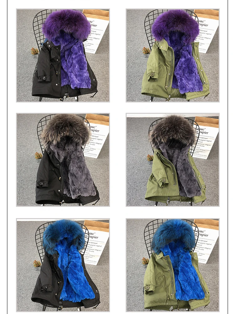 Новая зимняя куртка с кроличьим мехом для девочек; Детское пальто с капюшоном и отстегивающимся мехом енота для мальчиков; детские куртки; парки; TZ103