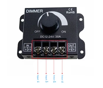 

CE ROHS LED Dimmer DC 12V 24V 30A Adjustable Brightness Lamp Bulb Strip 5050 3528 2835 Single Color Light Power Supply Control