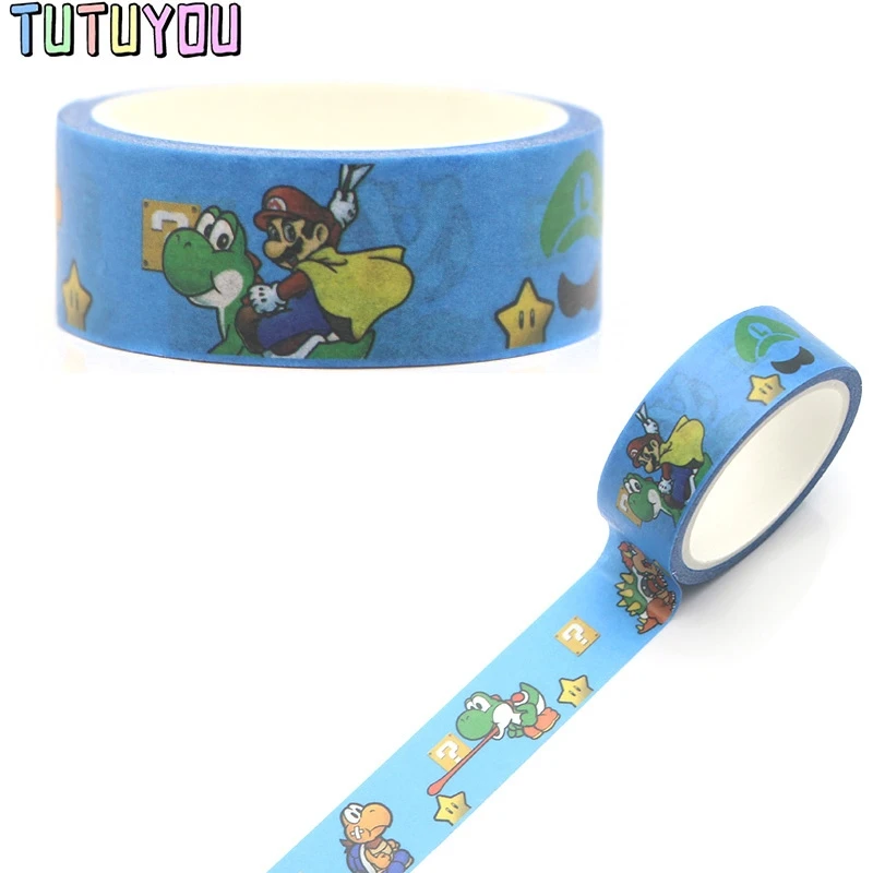 PC292 Wholesale 20pcs /lot Mario Cute Cartoon Washi Tape DIY Scrapbooking Label Masking Tape Student Stationery Gift
