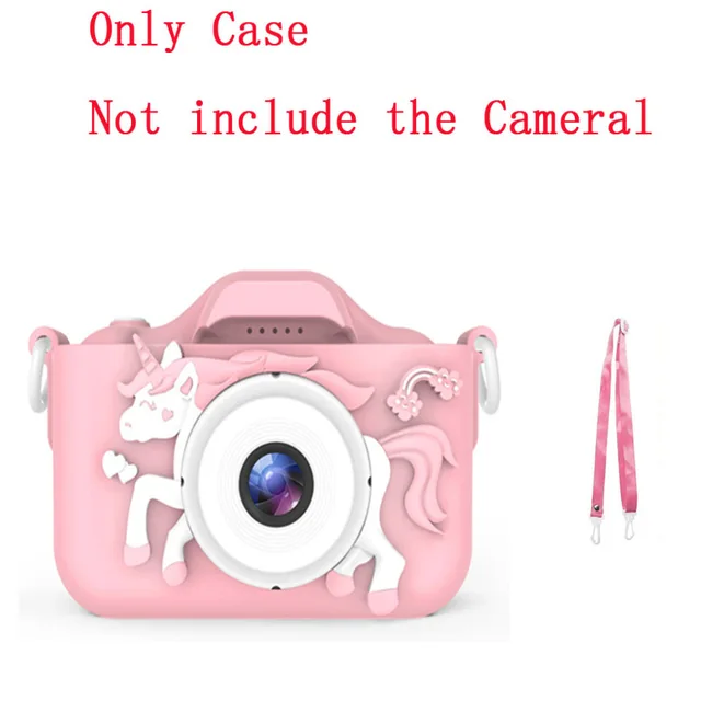 Children Kids Camera Educational Toys for Baby Gift Mini Digital Camera 1080P Projection Video Camera with 2 Inch Display Screen Pink Horse Case Only