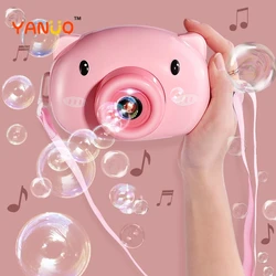 Machine à bulles en forme de cochon pour enfants, jouet, appareil photo automatique, Machine à souffler les bulles, cadeaux de fête 