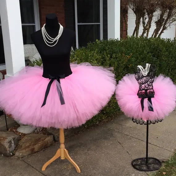 Pink Tutu Skirt Mommy and Me Maternity Tutus Bridal Party Customized Underskirts Pettiskirts Baby Girls Women Costume Skirts | Мать и