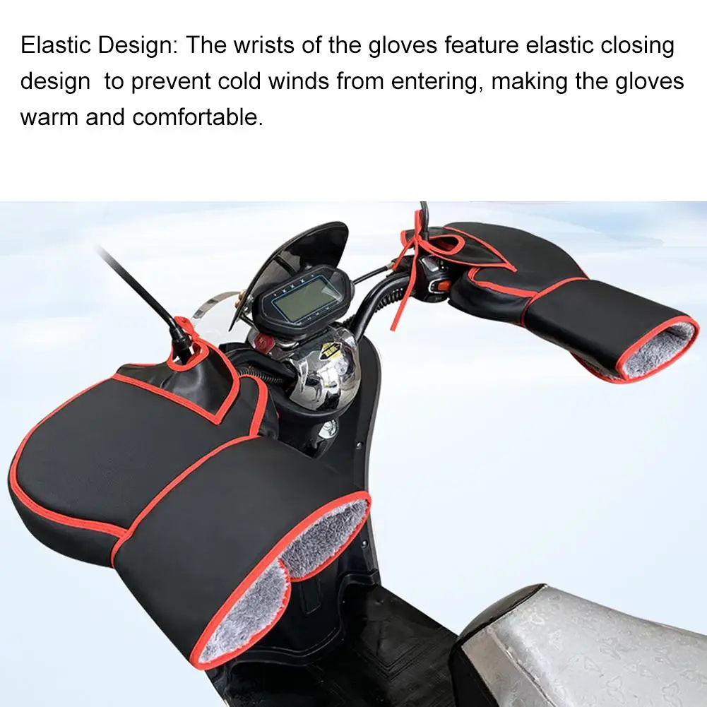 Водонепроницаемые удерживающие тепло мотоциклетные рулевые Перчатки, варежки для мужчин и женщин, ветрозащитные зимние теплые мотоциклетные перчатки с ручкой