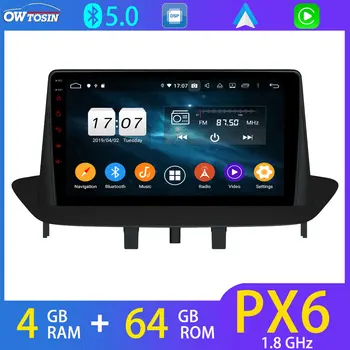 

9'' PX6 4G+64G Car Multimedia Player Android Auto For Renault Megane III Fluence 2009-2016 BT 5.0 Tethering 4G SIM LTE DSP Radio