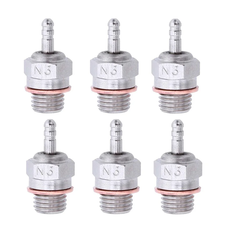 

6Pcs Glow Plugs Hot Spark Vertex SH Engine Parts Accessories for Nitro Truck Replace OS RC Car HSP 70117,N3