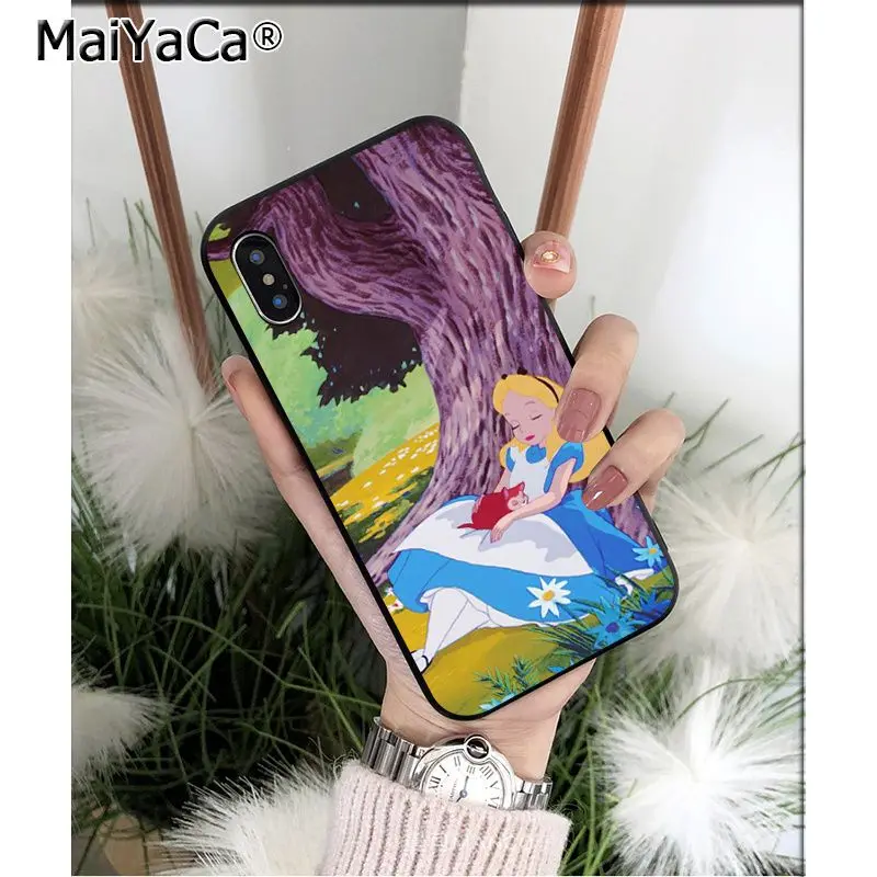 Мягкий силиконовый чехол для телефона MaiYaCa Alice in Wonderland Cheshire Cat из ТПУ для iPhone 8 7 6 6S Plus X XS MAX 5 5S SE XR Mobile Cover
