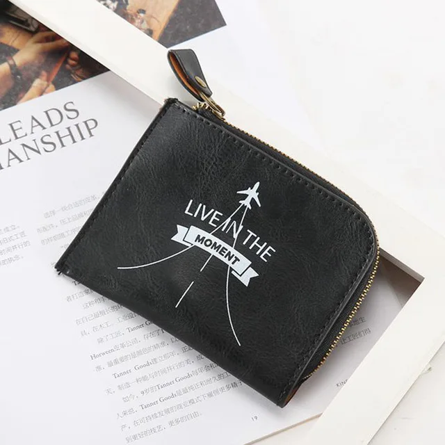 High Quality PU Zipper Simple Style Coin Purse Boys Mini Change Plush Purse Mini Mens Wallet Small Pouch Handbag Headset Bag