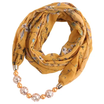 

chiffon scarf necklace jewelry bufanda mujer Statement Necklace Pendant Scarf Women Boho Neckerchief Foulard Femme Accessories