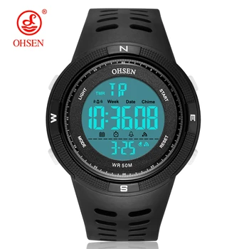 

Digital LED Men Sport Watch Stopwatch OHSEN 50M Diving outdoor Militar man Wristwatch Black Fashion bracelet Watch montre homme
