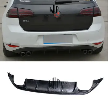 

Golf 7 Carbon Fiber Rear Bumper Lip Diffuser Four Out Exhaust Car Styling For Volkswagen Golf 7 MK7 Car Body Kit 2014-UP