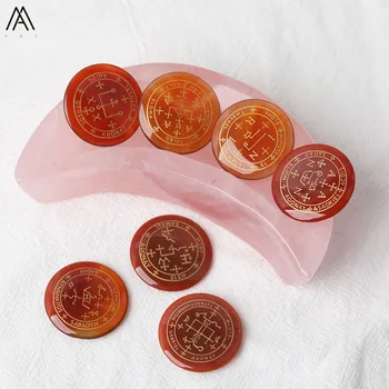 

7Pcs/Lot Natural Red Agates Stone Round Beads Paved Gold Divination Runes Reiki Chakra Jewelry Yoga Healing Beads Jewelry Charms