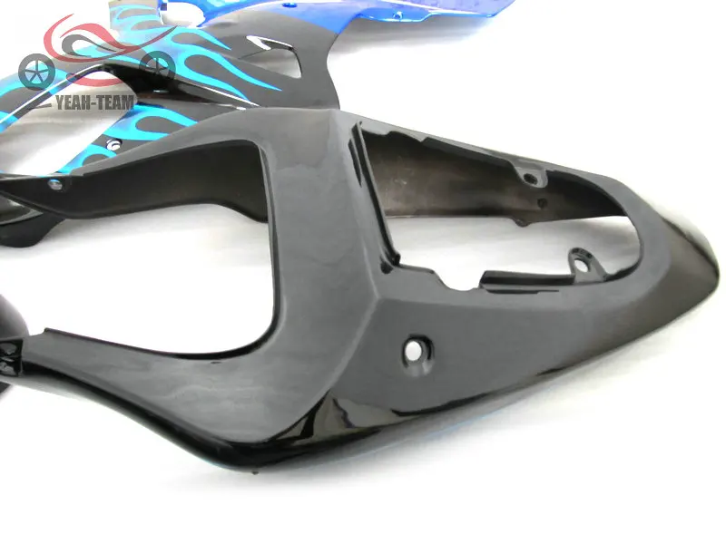 Бесплатные пользовательские обтекателя kit для Suzuki SRAD GSXR600 01 02 03 GSXR750 2001 2002 2003 GSX R600 синий Обтекатели с пламенем кузов