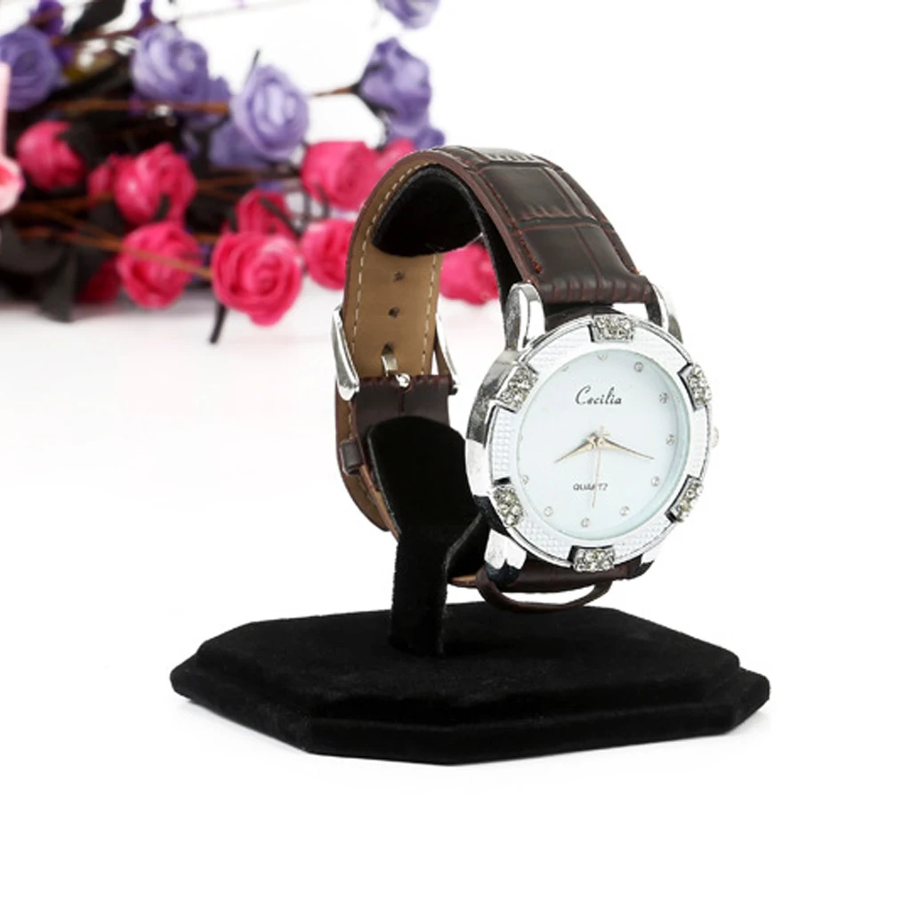 Blesiya Black Velvet Wrist Watch Holder Stand Bangle Bracelet Display Rack