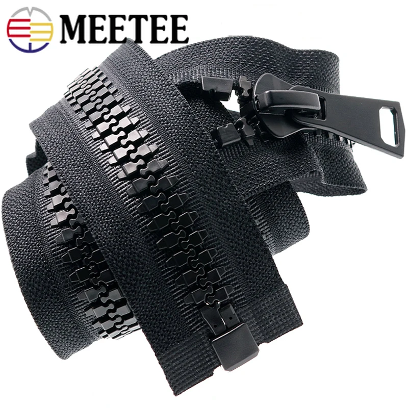 Meetee 2 шт. 80/100 см 12# полимерная застежка-молния открывающийся автоматический замок для пуховика DIY пальто один открытый аксессуар на молнии сшитый материал ZA404