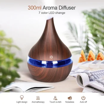 

300ml USB Humidifier Electric Aroma diffuser Wood Air Humidifier Essential oil Aromatherapy Cool Mist Maker for Home Office